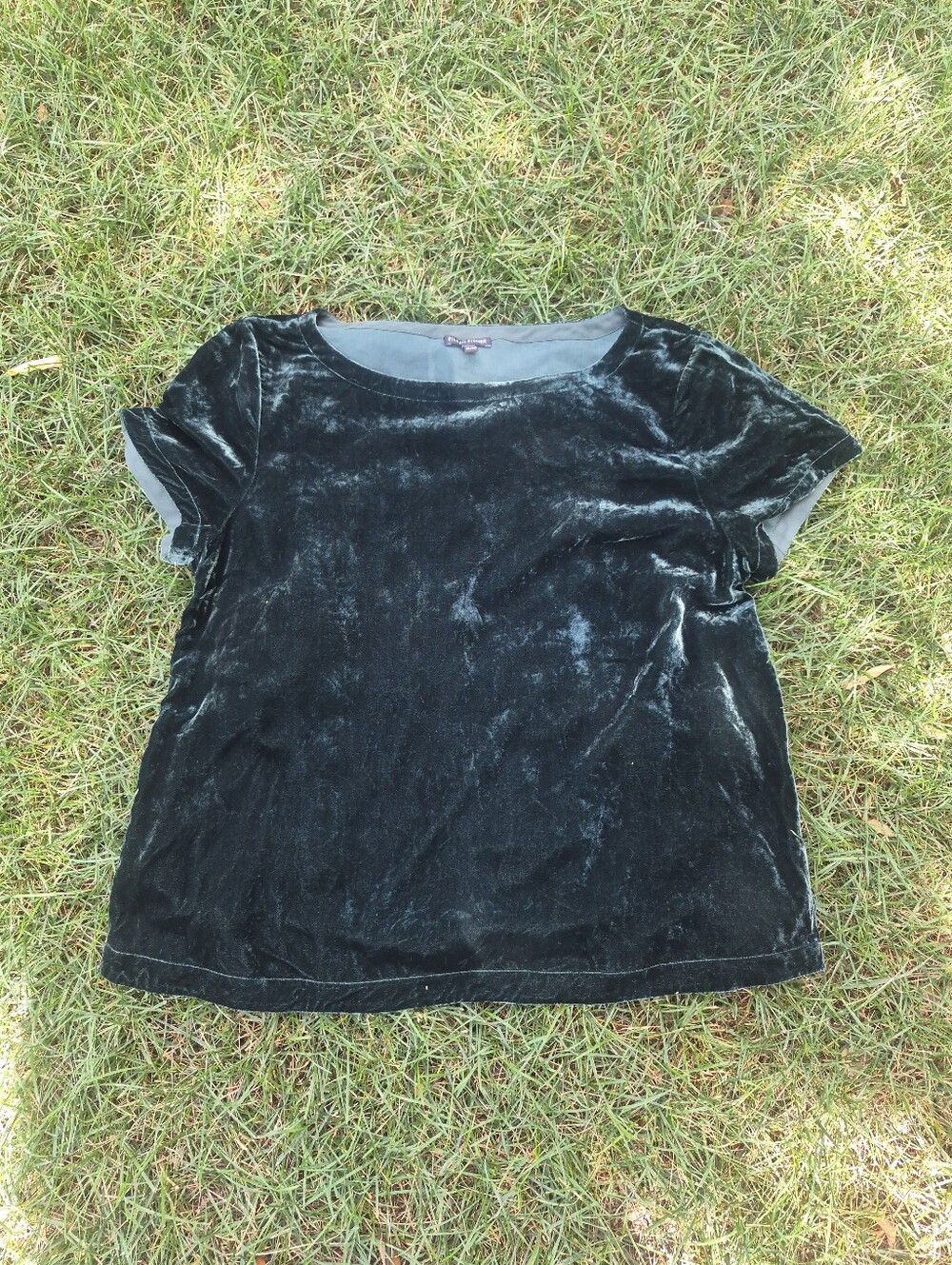 Eileen Fisher Green Velvet Top, Size XL